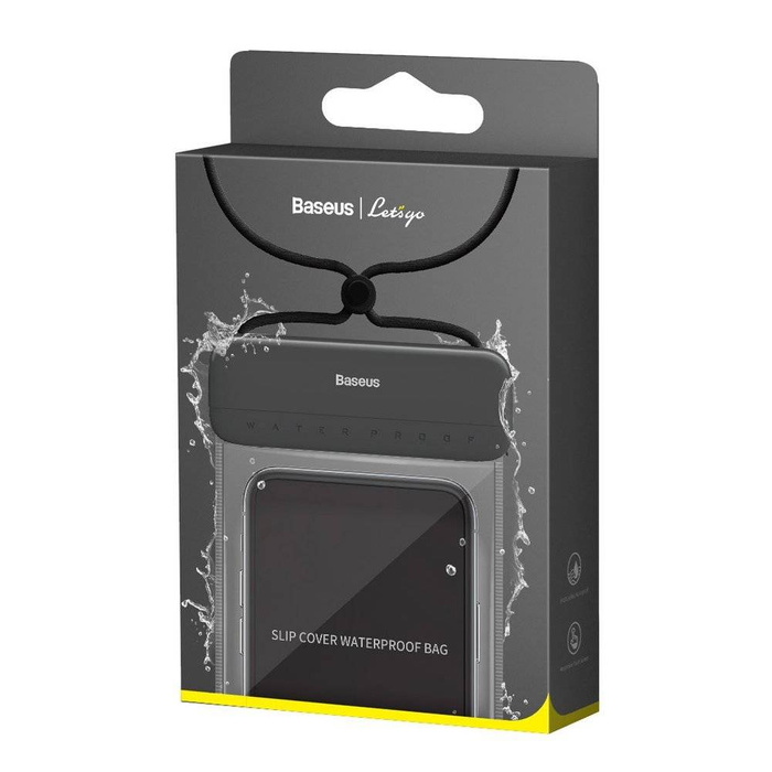 Univerzální voděodolný kryt Baseus pouzdro na telefon (max 7,2``) pro bazén u vody IPX8 černý (ACFSD-DG1)